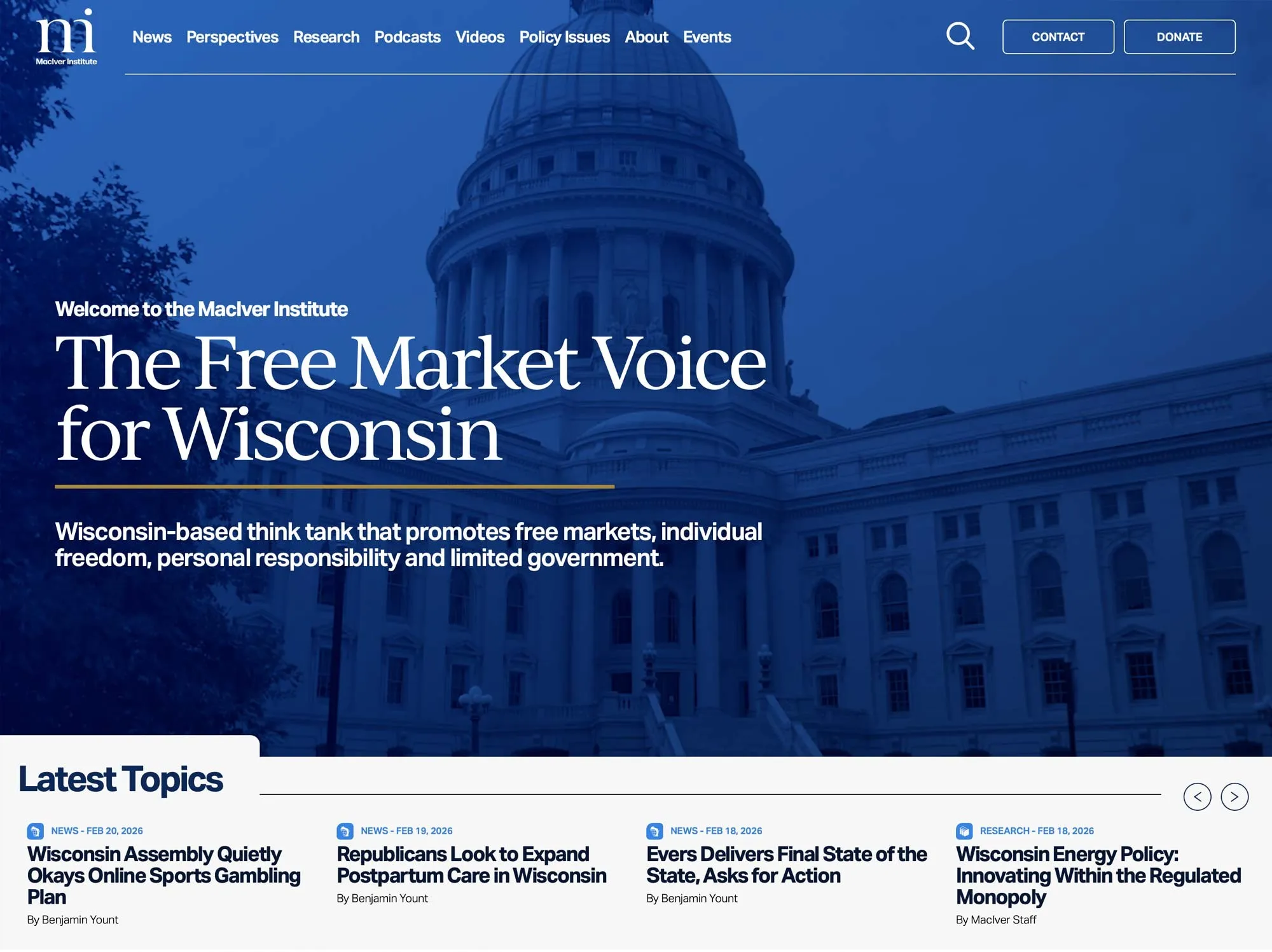 Rockstar Design Website - MacIver Institute